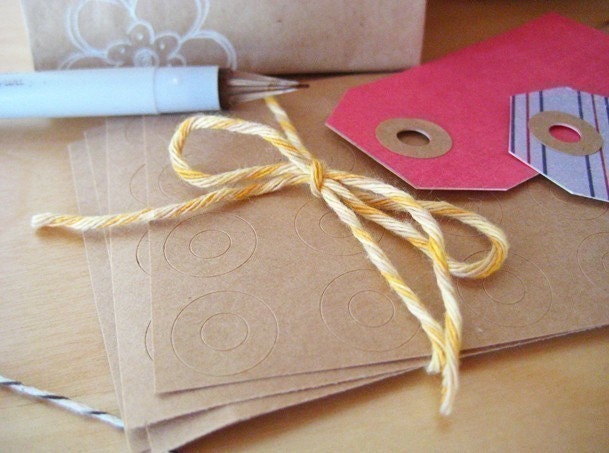 Kraft Paper Reinforcement Stickers - make your own tags