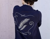 Feather Cardigan - Navy Blue