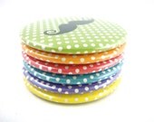 Mustache Rainbow Pocket Mirrors (Set of 6) 2.25 inch Pocket Mirror, Mustache Party, Mustache Mirror, Moustache Mirror