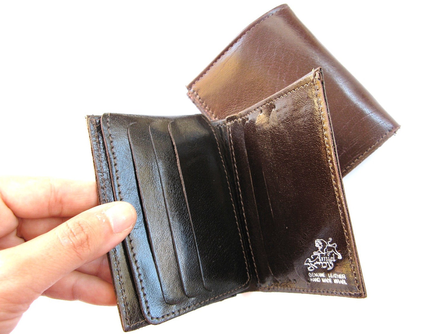 VERY DARK BROWN - men's leather wallet (No. 464)