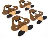 Goomba Mario brothers Felt Applique (Set of 4 pieces)