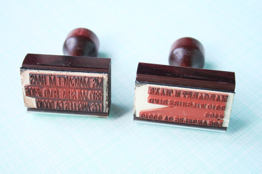 Custom return address rubber stamp