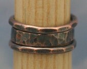 Set of Three Hammered Copper Stacking Rings  made to order.