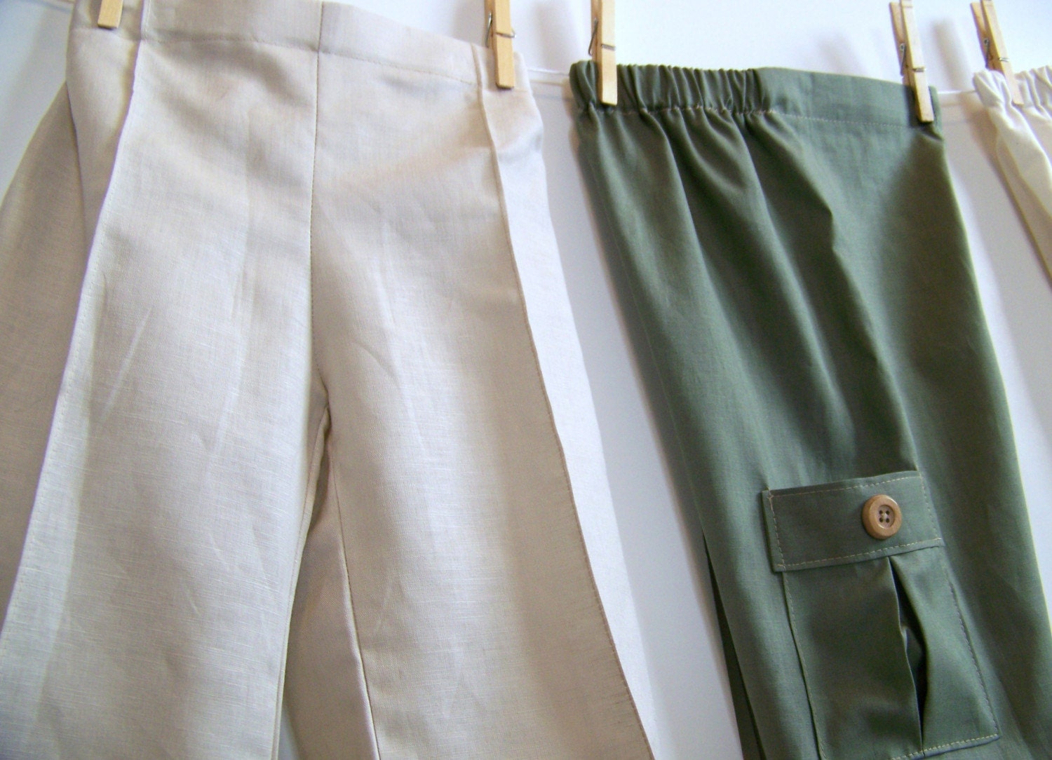 Sandbox Pants - Wide Leg, Flat Front Trousers - Sewing Pattern, PDF Tutorial (sizes 6m, 9m, 12m, 18m, 2T, 3T)