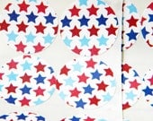 Patriotic Stars Stickers Envelope Seals Party Favors Red White Blue Set of 12