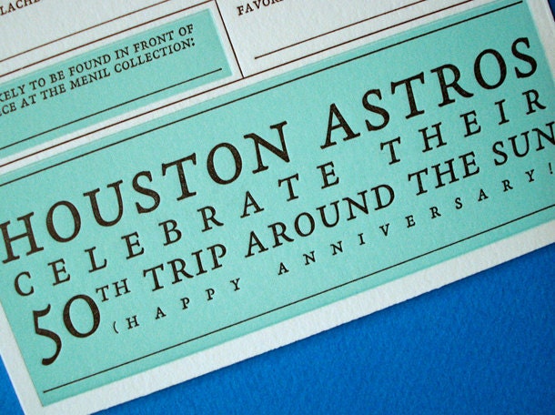 Houston Wedding Card - Letterpress
