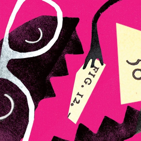 Leather Bookmark - The Incredible Book Eating Monster Pink