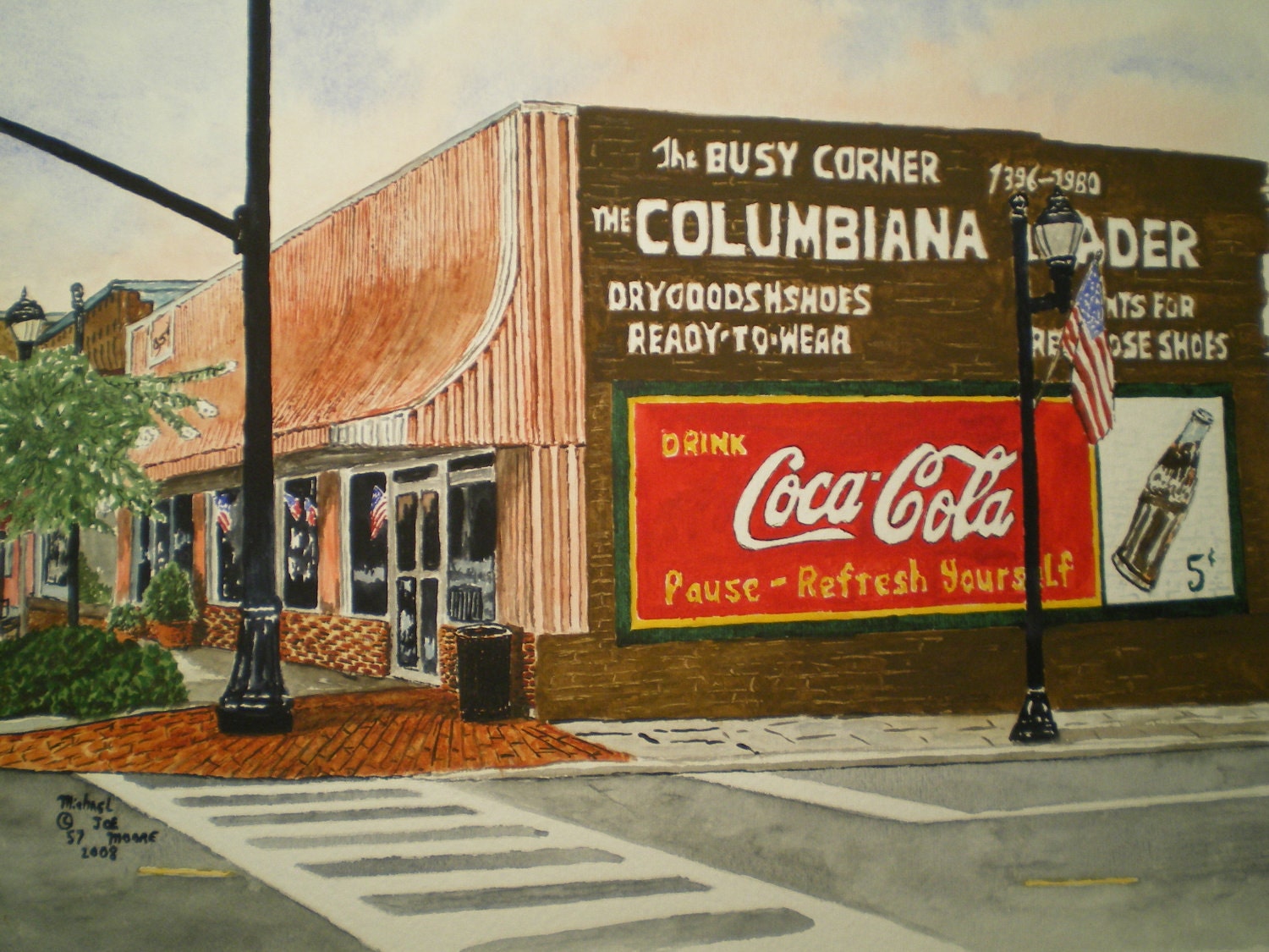 Columbiana Leader Print of the Original Watercolor by Michael Joe Moore
