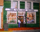 Davidson NC ORIGINAL Watercolor of the Village Store in Davidson NC Signed by Michael Joe Moore