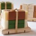 Custom gift set of handmade Sacred Suds essential oil soaps - pick two soaps.  Includes wooden self-draining soap dish and gift wrap.