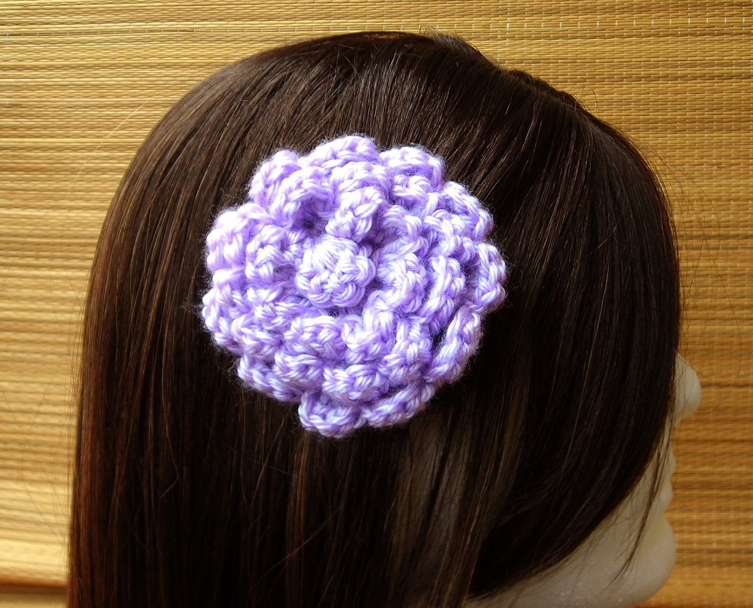 crocheted flower hair clip or brooch -  now 25 % off