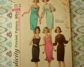 vintage pattern simplicity 5981 - misses' slip dress and over dress - now 25% off