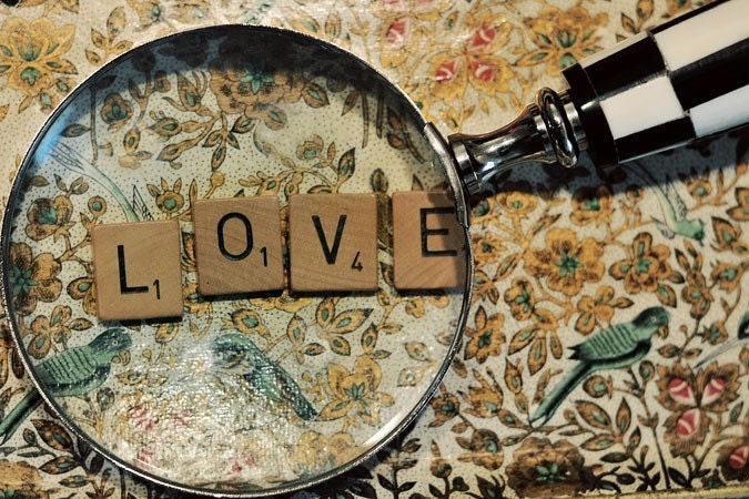 Scrabble Tile Photography - Love Magnified 8x10 Photo - modern wedding engagement photo