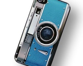 iPhone Case Retro Teal Blue Camera Hard Phone Case / Fits Iphone 4, 4S - TheCuriousCaseLLC