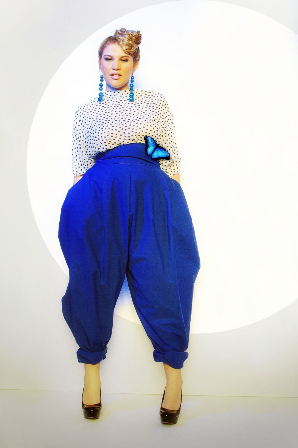 JIBRI Plus Size High Waist Slouch Pant