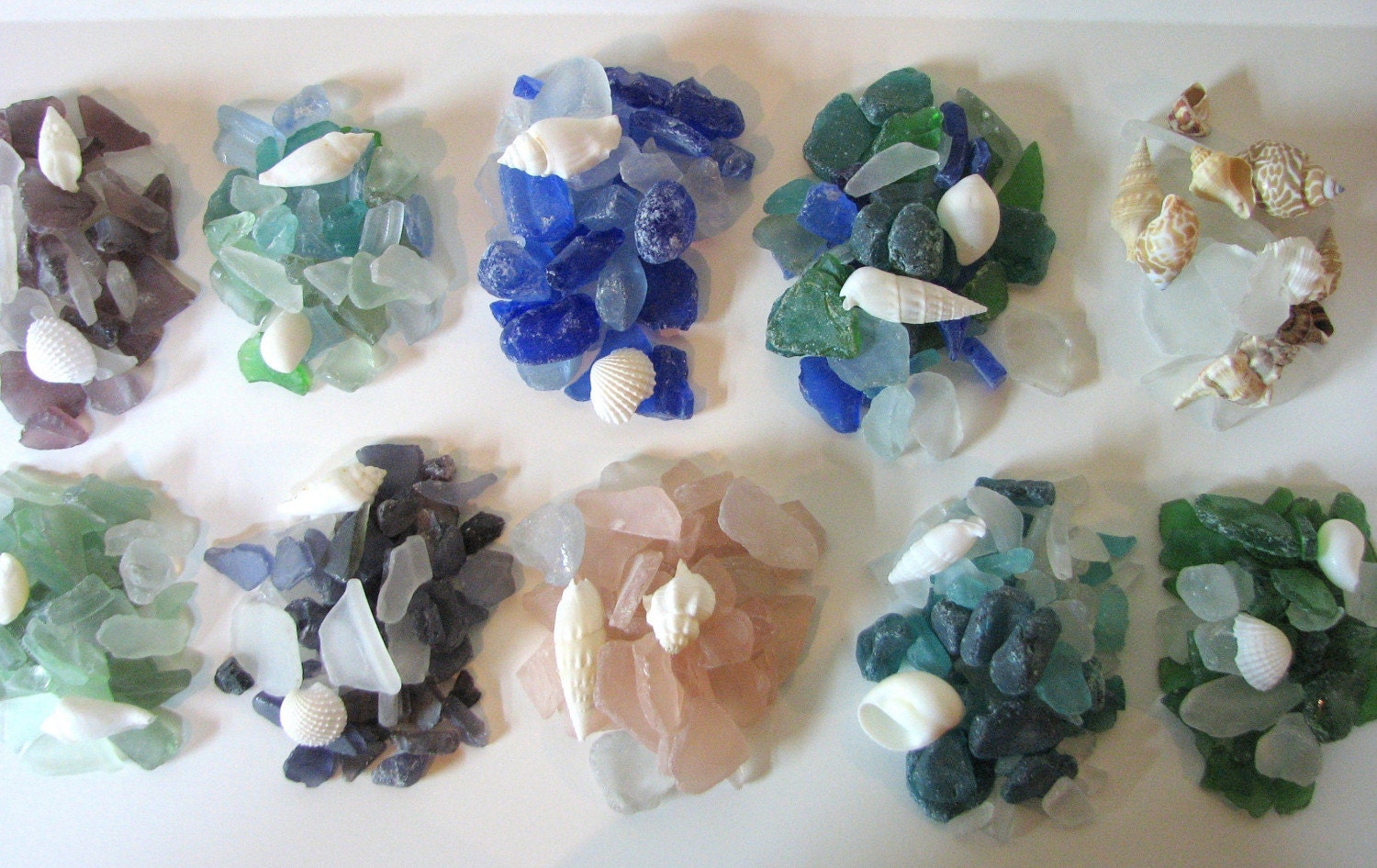 Sea Glass Letters Spell BEACH or SHORE in Many Colors