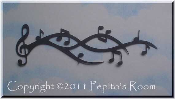 PRA Musical Notes Border Accent SVG file - Ideal for Scrapbooking, Card making, 3D Projects - PR Il_570xn