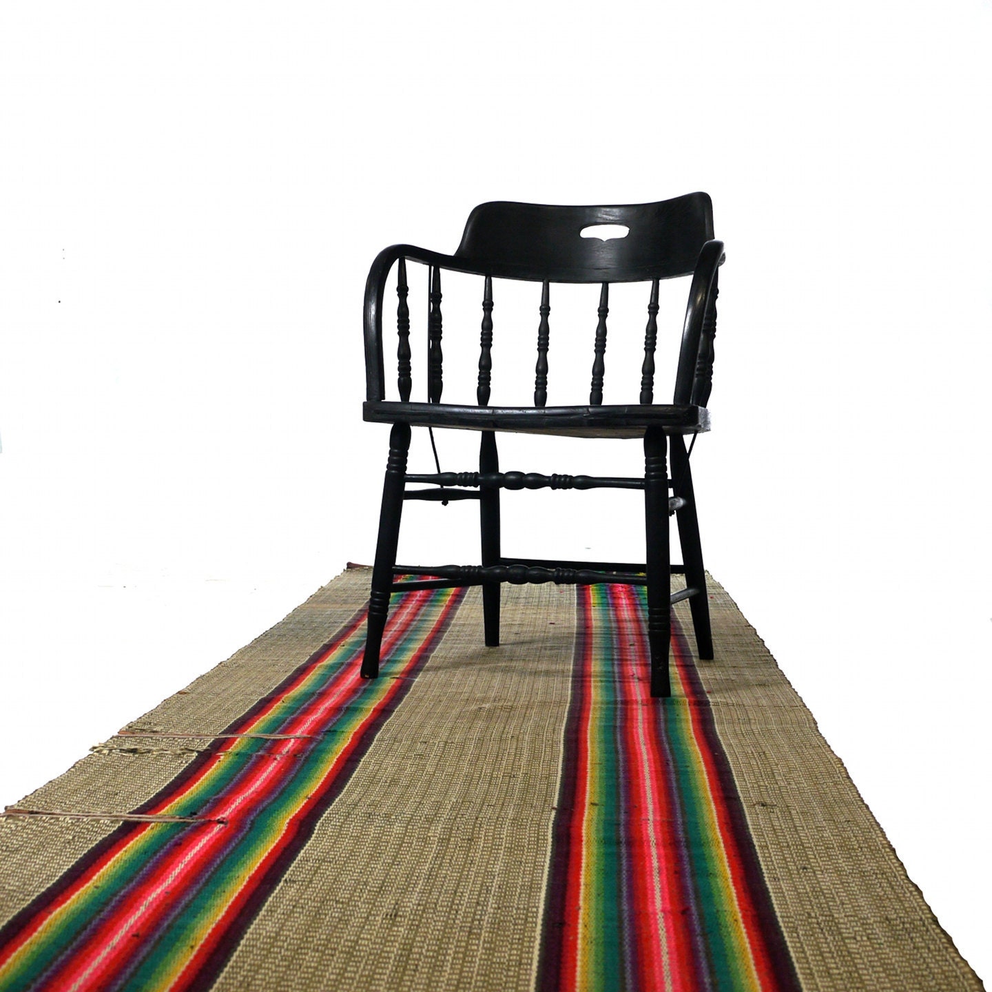 Runner, Vintage American Porch Hallway Stair Rug