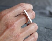 recycled sterling statement ring- the bar