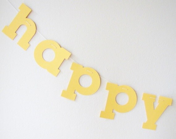 Happy Birthday garland - yellow