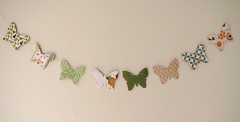 Green Butterfly Garland