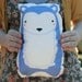 Blue Bear Pillow MADE TO ORDER Nursery Decor, Home Decor