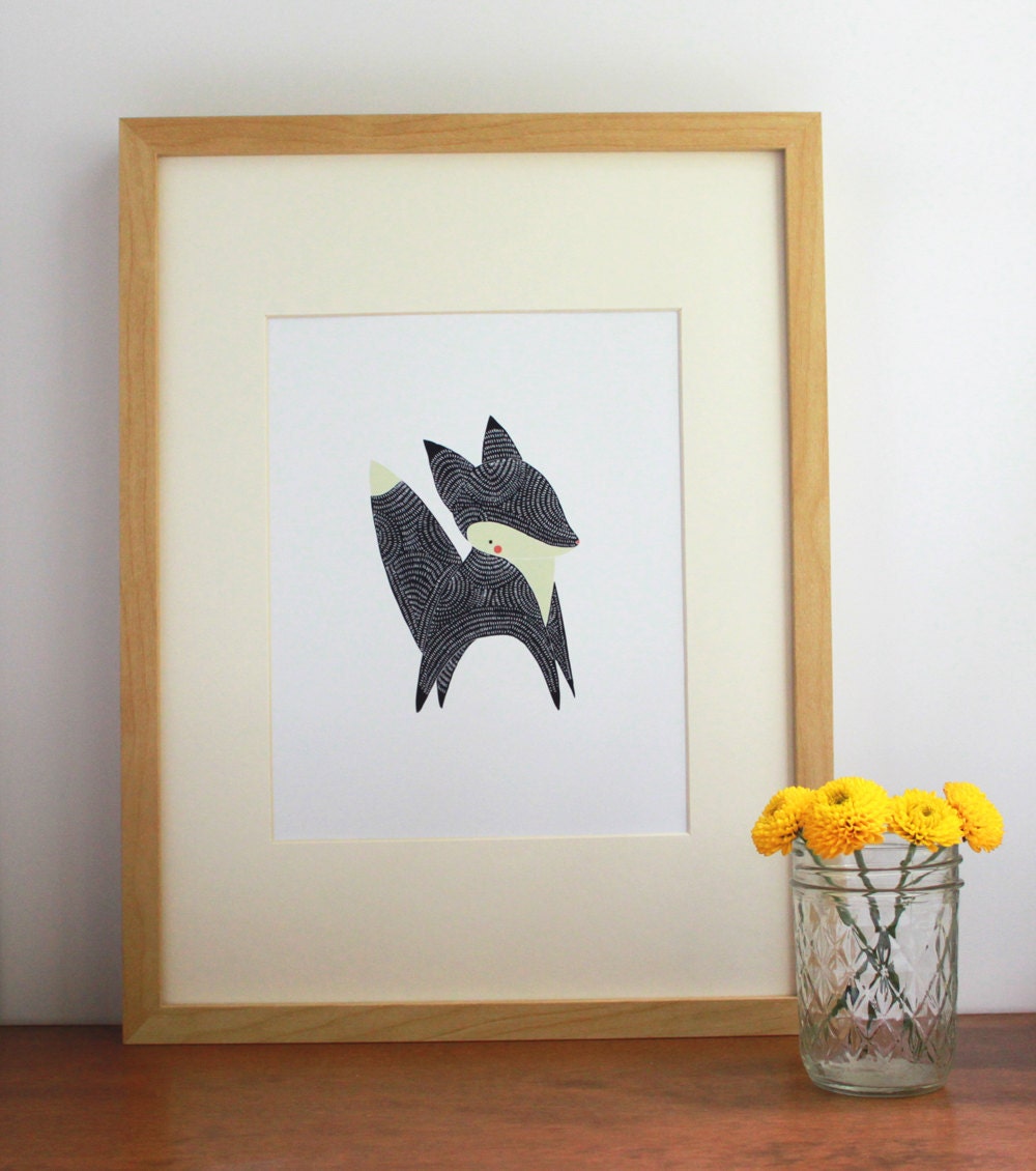 January Little Fox Illustration - Free US Shipping