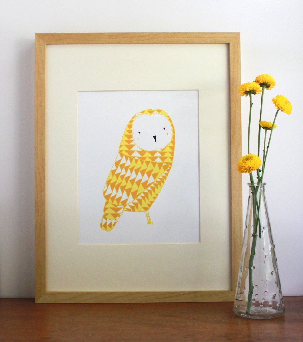September Owl Illustration - Free US Shipping