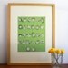 Green Owlphabet, Alphabet Print, Nursery Art, Kids Room - Free US Shipping