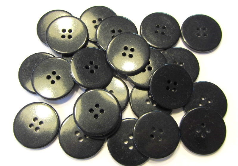 100 Black, 1 inch  Buttons, sewing, craft, cards, scrapbooking, doll eyes, coat
