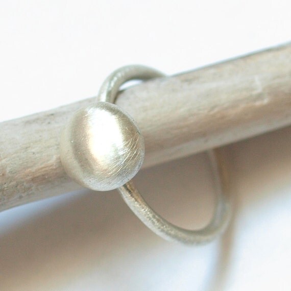 drop eco pebble sterling silver ring