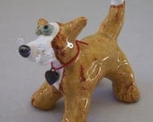 Little Brown & White Dog Sculpture Item 1140