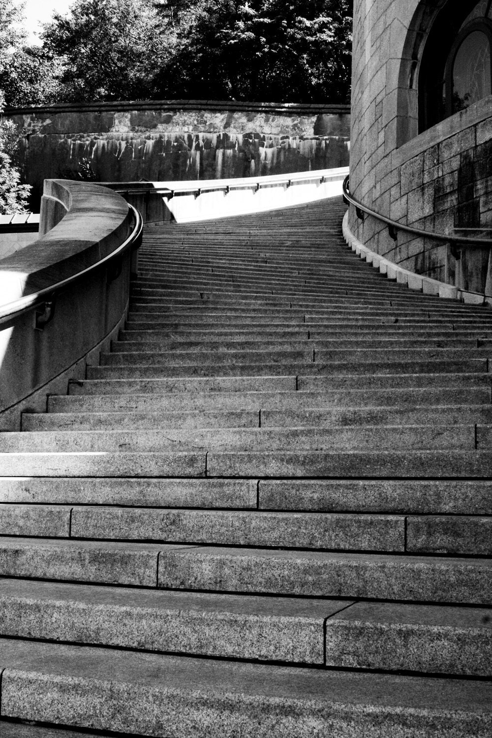 Photograph of Black and White Curved Staircase - 4x6