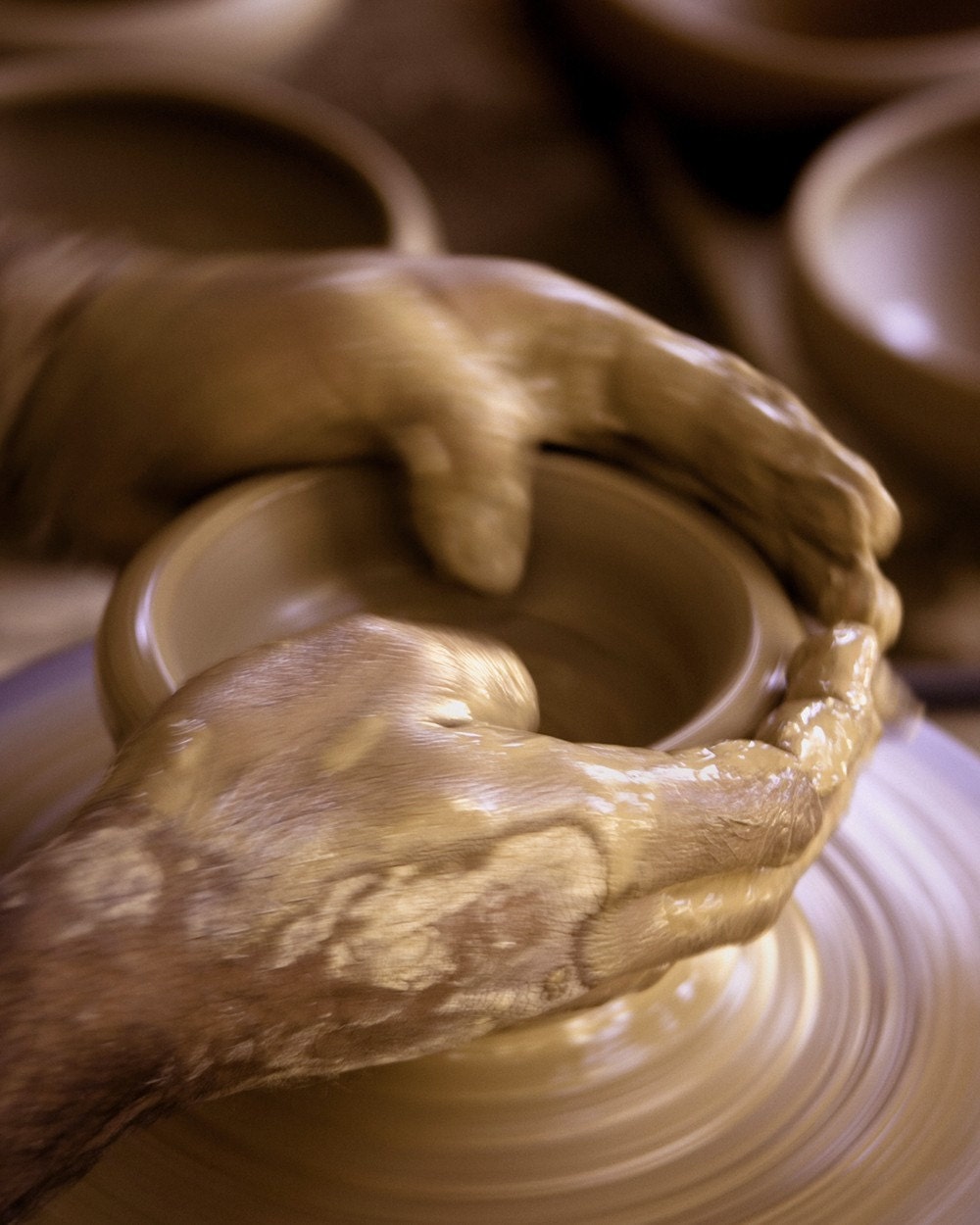 Photograph Brown Clay Pottery Bowls - 4x6