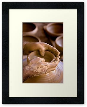Photograph Brown Clay Pottery Bowls - 4x6