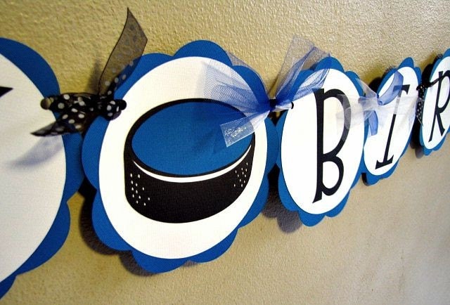 Hockey Party - Happy Birthday Banner