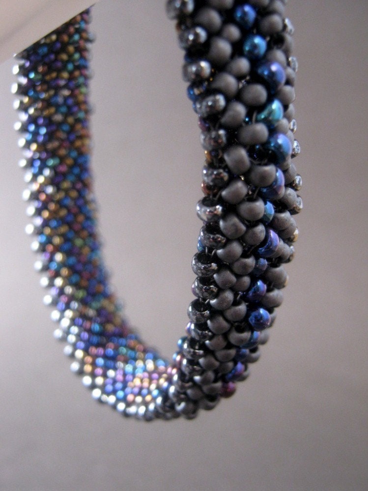 The Basilisk Purplish Beadwork Bangle