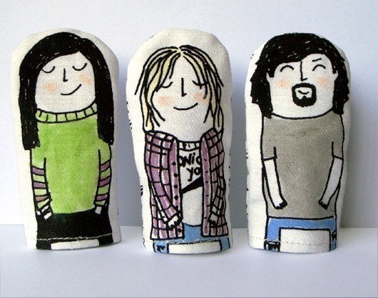 Kurt and Krist and David finger puppets