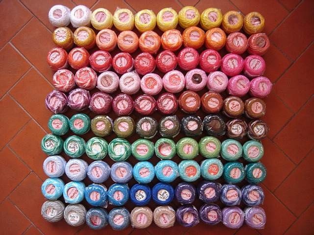 LOT 100 BALLS PEARL/PERLE SIZE 8 COTTON THREADS CROSS STITCH HARDANGER HAND EMBROIDERY CROCHET - richipy