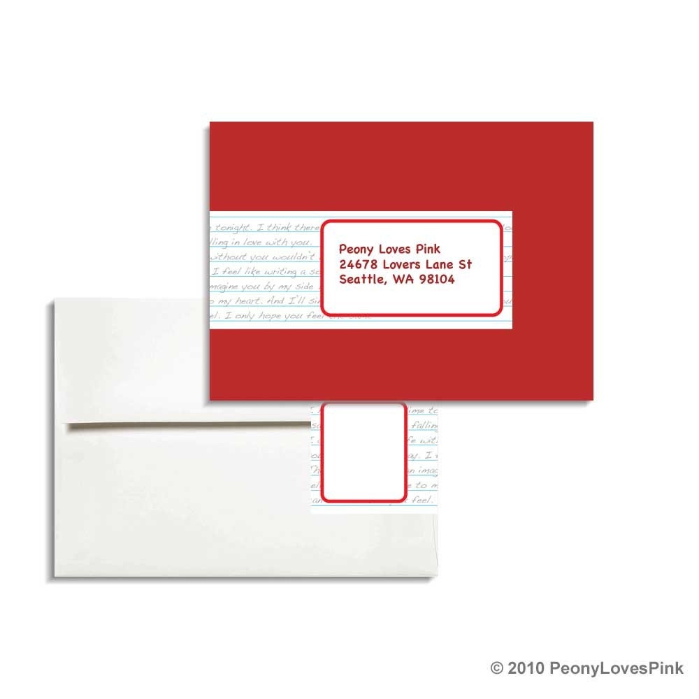 Love Letter Envelope Wrap Printable Editable PDF Address Labels