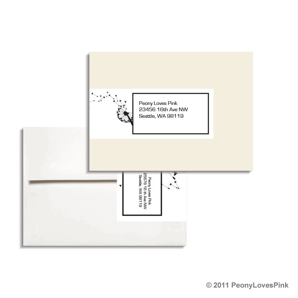 Printable Editable Address Wrap in Dandelion for A7 envelopes