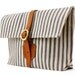 The Clutch in Blue and White striped ticking
