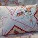 Up-cycled Vintage Linen Pillowcase Pillow - pink/red/blue/green - Kate Corbett