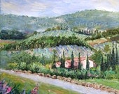 Fine Art print of Original Oil Painting Tuscany 8x8 square by J.Beaudet