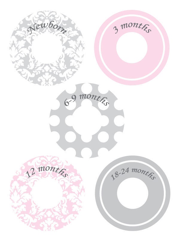 Closet Dividers - ANASTACIA Pink and Gray Damask Polka Dot