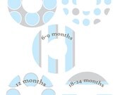 Baby Closet Dividers Organizer Clothing Dividers-  NIGEL Light Blue Gray White