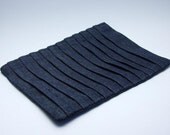 Pleated Denim Pouch with velcro closure - Wendy