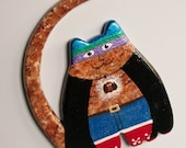 Fridge Magnet - Mewdini Fat Cat Magician with Dachshund Spirit