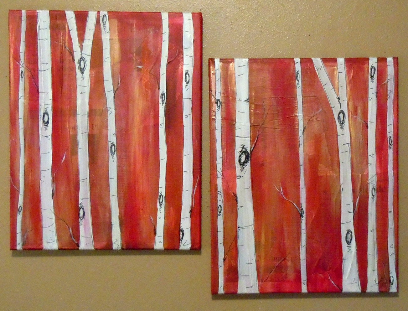 Copper and Crimson Birch by Kristen Dougherty