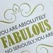 FOLDED GREETING SINGLE Letterpress - Fabulous (ED05)